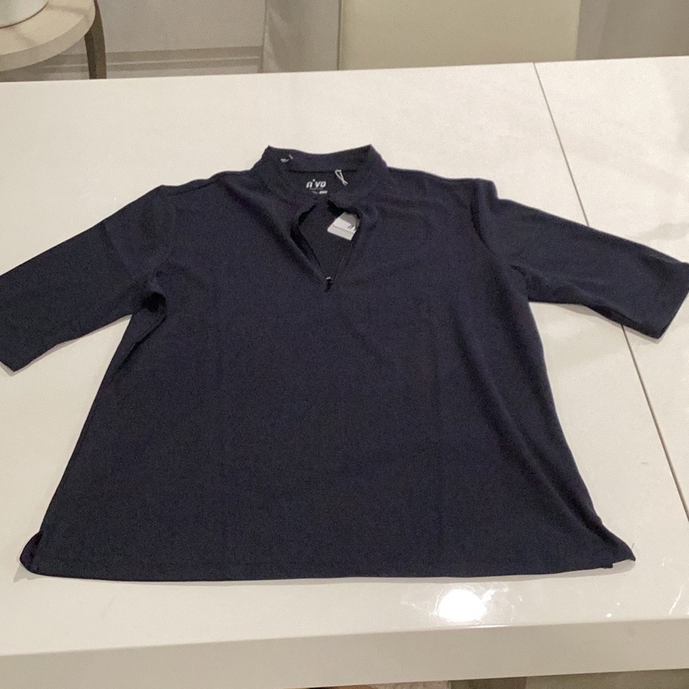 Navy Nivo Half-Sleeve Top